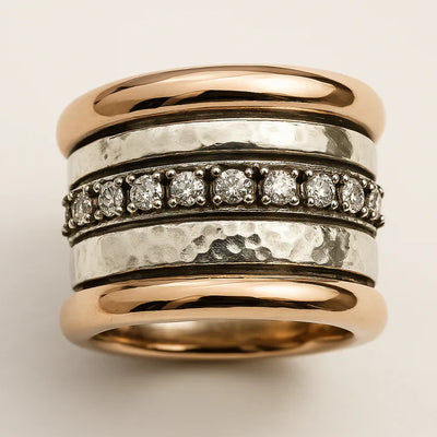 Vintage Layered Thick Gold Ring