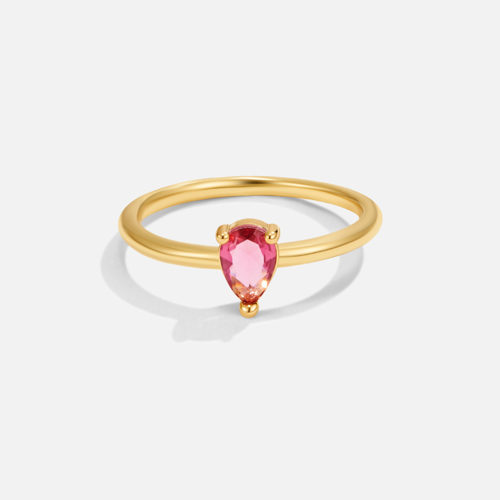 Anillo de gota con piedra de la suerte