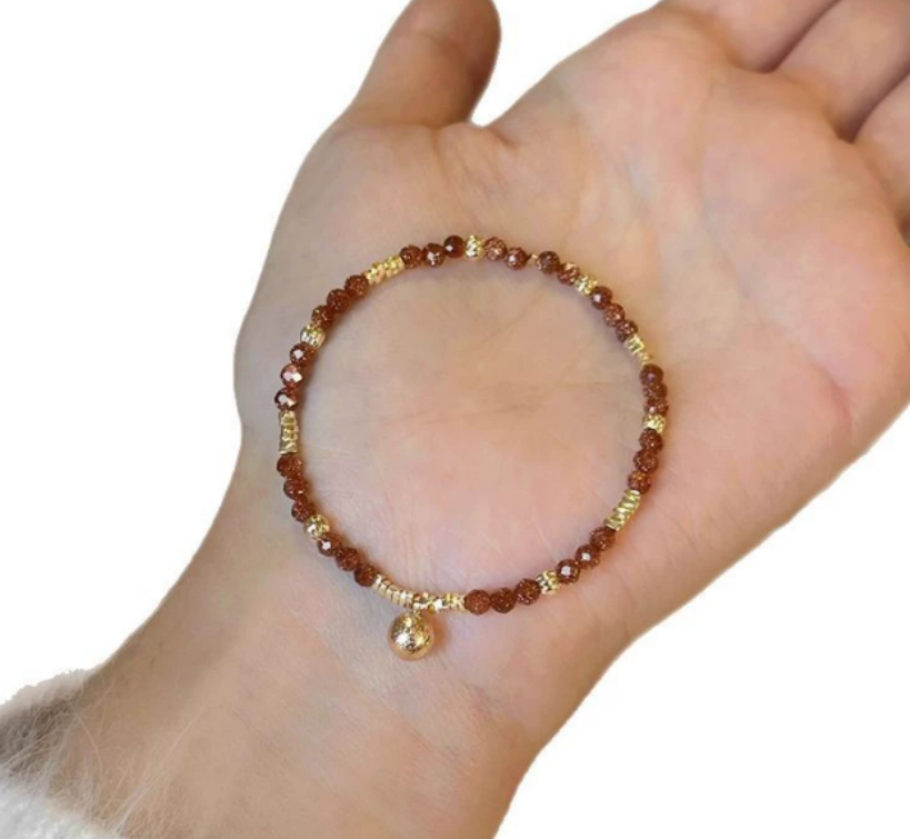 Red Garnet Bead Bracelet