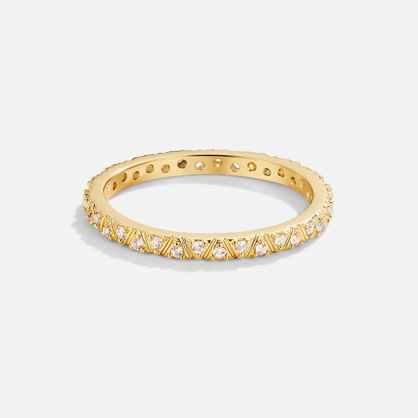 Anillo Arquette de oro y cristal