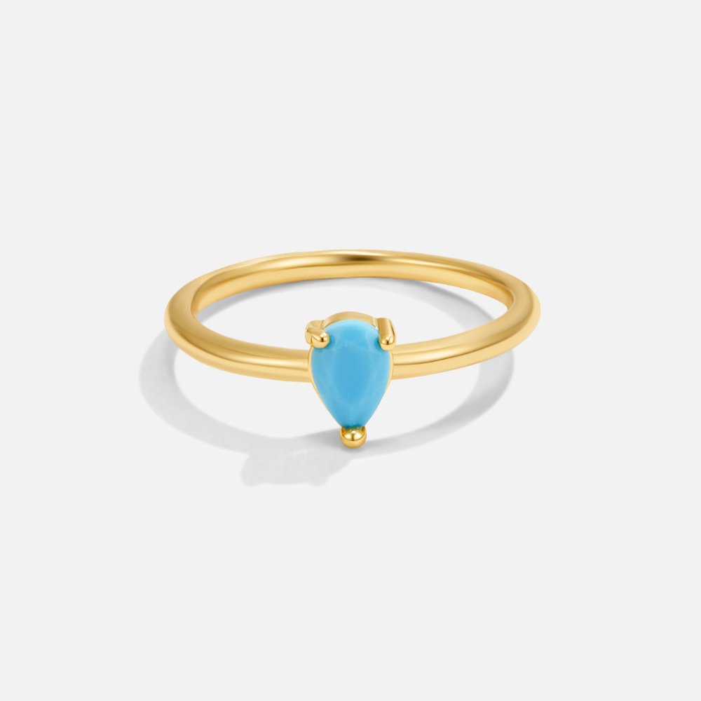 Anillo de gota con piedra de la suerte