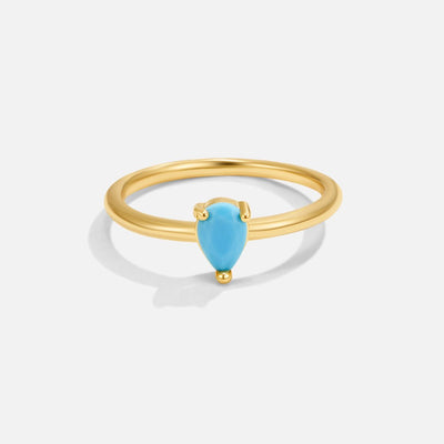 Anillo de gota con piedra de la suerte