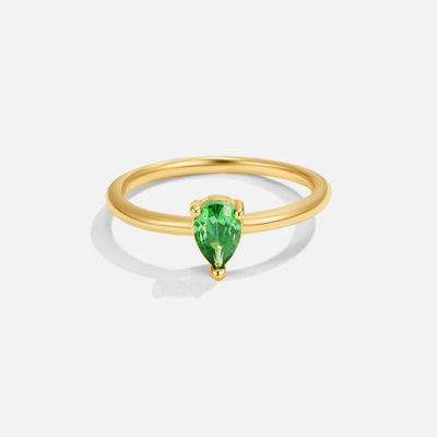 Anillo de gota con piedra de la suerte