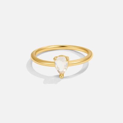 Anillo de gota con piedra de la suerte