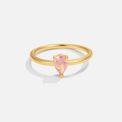 Anillo de gota con piedra de la suerte