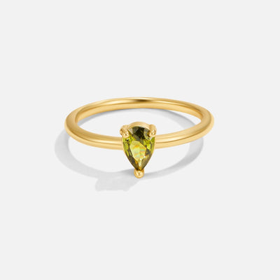 Anillo de gota con piedra de la suerte