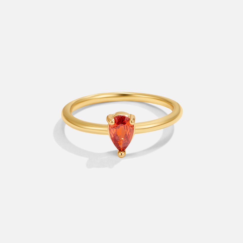 Anillo de gota con piedra de la suerte