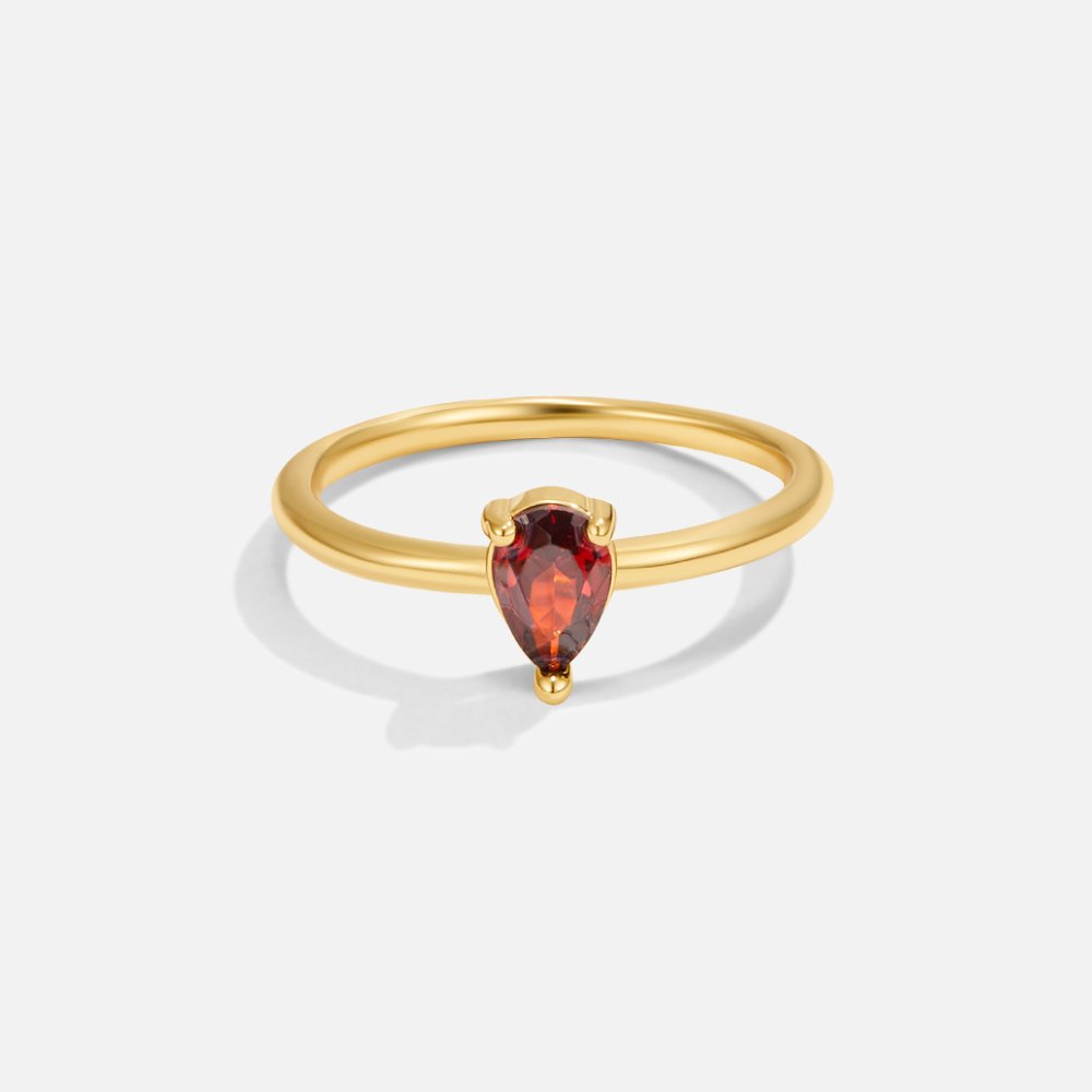 Anillo de gota con piedra de la suerte