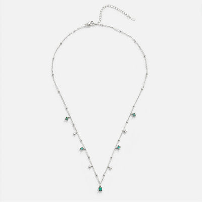 Emily Crystal Silver Necklace