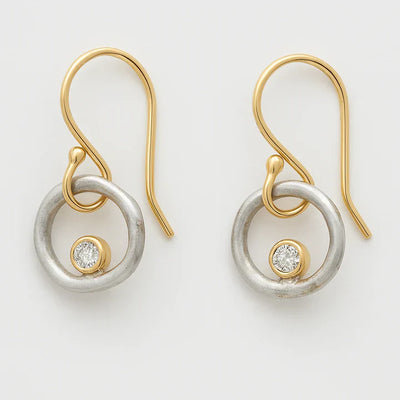 Vintage Gold & Silver Zirconia Earrings