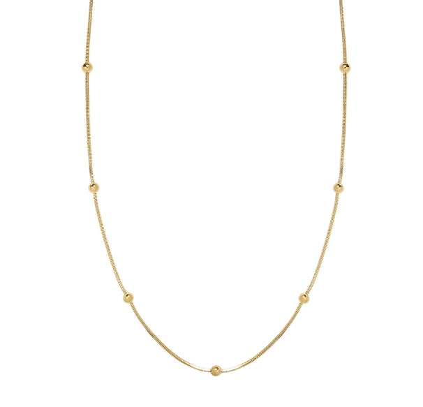 Niyah Bead Gold Chain Necklace